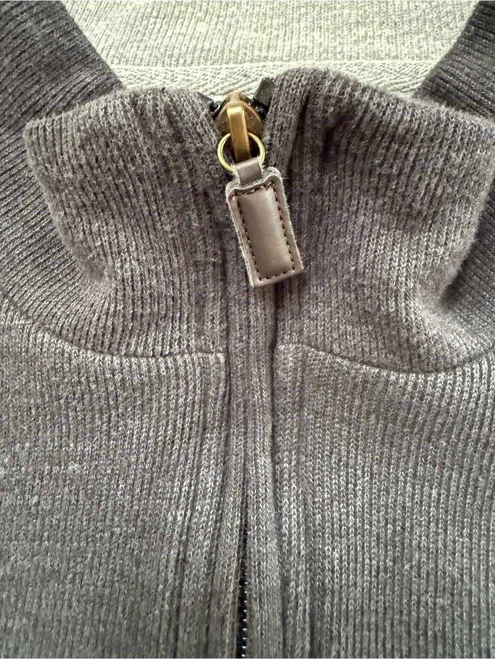 U.S. Polo Assn. Quarter Zip Pullover Sweater Men's XLT Charcoal Gray Ribbed Prep